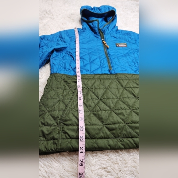 LL Bean Katahdin Pullover Quilted Colorblock Anorak Jacket Tuscan Olive/Teal XXS - Picture 10 of 15